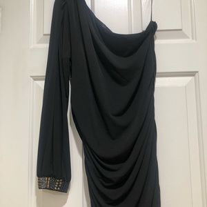 Little Black Dress One Shoulder Sexy Holiday Party Cocktail New Years Eve